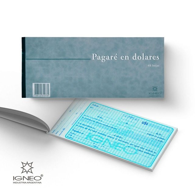 TALONARIO PAGARE DOLARES 40HJS IGNEO