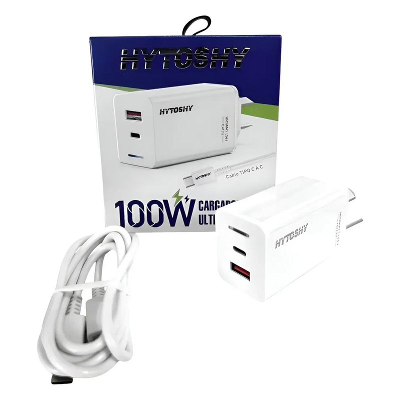 Cargador Ultra Rápido 100W Hytoshy USB-C y USB-A Compatible Samsung Motorola Xiaomi - foto 2