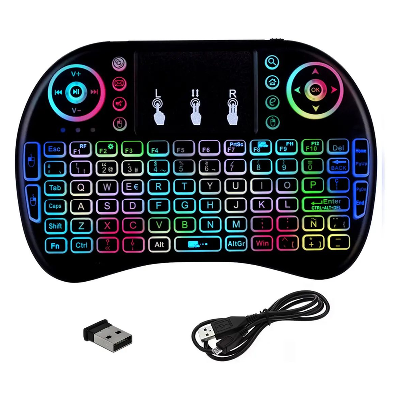 Mini Teclado Inalambrico Led Retroiluminado Smart Tv Android