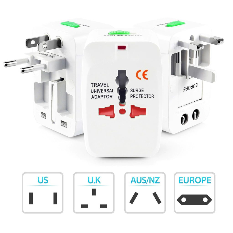 Adaptador Enchufe Universal Viajero Mundial 110 220 V Paises
