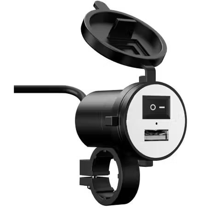 Cargador USB para moto 12V - 9V a 5V 1A con interruptor